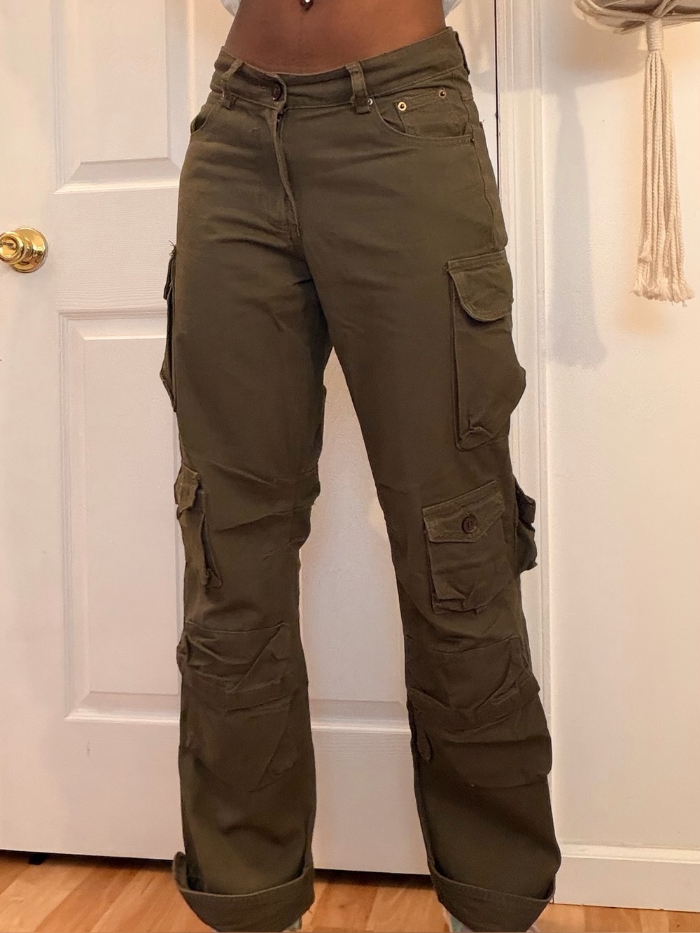 Olive Cargo Pants for Women
